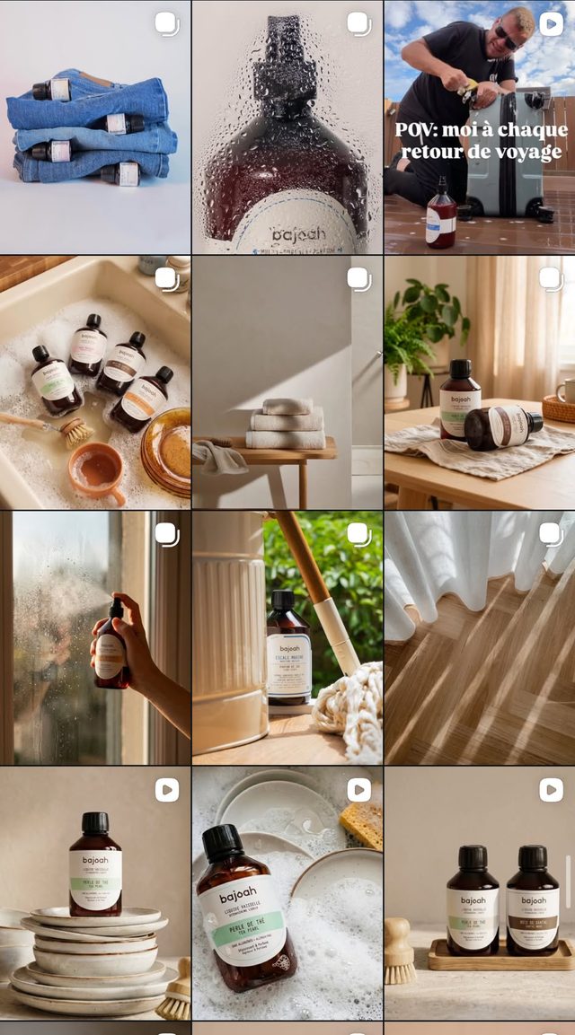 Feed Instagram Bajoah, parfums de linge, écran 2