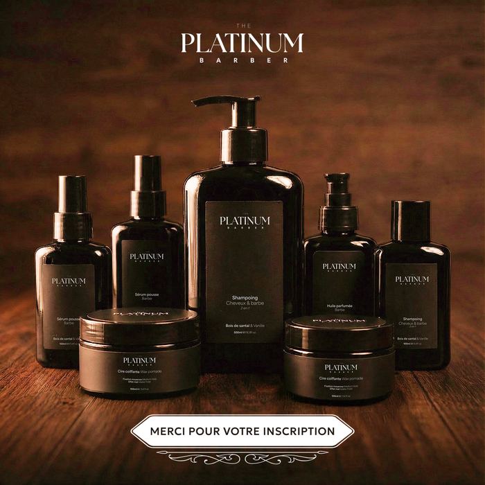 Newsletter Platinum Barber, grooming homme, campagne inscription
